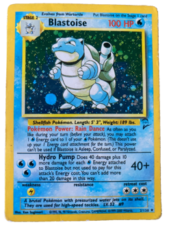 Blastoise pokemon TCG 2/130 base set 2 non holo error card 2000 WOTC good - Image 1
