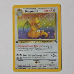 Pokemon Dragonite 4/62 Fossil Holo Rare 1st Edition 100 HP TCG Card - Image 1