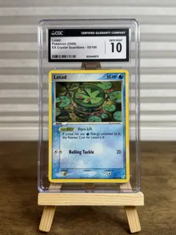 CGC 10 GEM MINT 2006 EX Crystal Guardians Lotad 55/100 Pokemon Card - Image 1