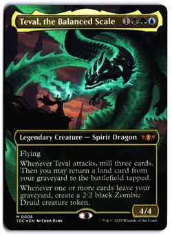 Teval, the Balanced Scale (Borderless) FOIL NM TDC Tarkir: Dragonstorm MTG - Image 1