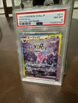 Espeon ex SAR #211 SV8a PSA 8 Mint Japanese Pokemon Terastal Festival Card - Image 1