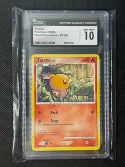 2008 Pokemon Great Encounters Torchic 89/106 Common CGC 10 GEM MINT DP Era Start - Image 1