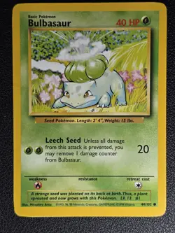Bulbasaur Pokemon Base Set #044/102 - LP - Image 1