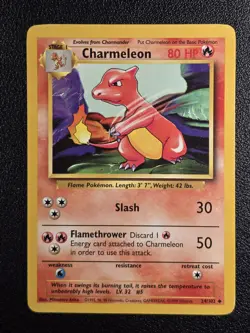 Charmeleon Pokemon Uncommon Base Set #024/102 - LP - Image 1