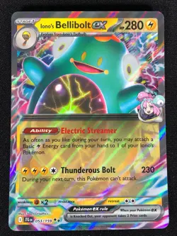 Pokemon Iono's Bellibolt EX 053/159 Ultra Rare Holo (NM) - Image 1