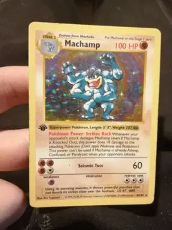 Pokemon Machamp 8/102 BS Shadowless Base Set Holo Rare 1st Edition - Image 1