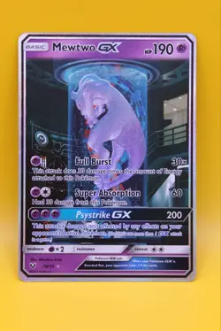 Pokemon Mewtwo GX TCG Secret Rare Card Shining Legends 78/73 - Image 1