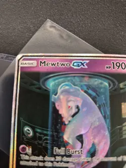 Pokemon Mewtwo GX Shining Legends Card 78/73 Full Art Shiny Holo Secret Rare - Image 2