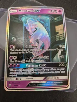 Pokemon Mewtwo GX Shining Legends Card 78/73 Full Art Shiny Holo Secret Rare - Image 5