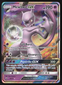 Mewtwo GX - 39/73 - Ultra Rare - Shining Legends - Pokemon Card - LP - Image 1