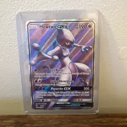 Pokemon Mewtwo GX Full Art Shining Legends Card 72/73 Near Mint Condition - Image 3