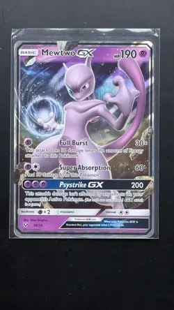 Pokemon Card Mewtwo GX 39/73 Shining Legends Ultra Rare Holo EX 2017 NM - Image 1