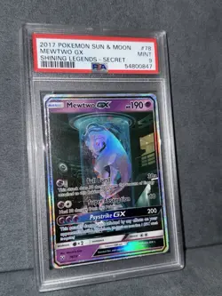 PSA 9 Mewtwo GX 78/73 SECRET RARE Mewtube SM Shining Legends Pokemon Card MINT - Image 1