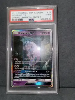 PSA 9 Mewtwo GX 78/73 SECRET RARE Mewtube SM Shining Legends Pokemon Card MINT - Image 2