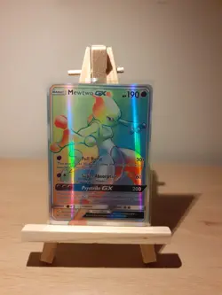 Mewtwo-GX secret rare Pokemon card from the Shining Legends. - Image 1