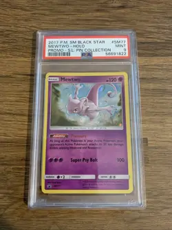 Shining Legends Mewtwo Black Star Promo Pin Collection Pokemon Card - PSA 9 - Image 1