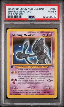 1st Edition Shining Mewtwo - 109/105 - Neo Destiny Vintage Pokemon Card - PSA 4 - Image 1