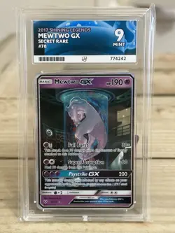 Pokemon Mewtwo GX TCG Shining Legends Holo Card 78/73 Ace Graded 9 - Image 1