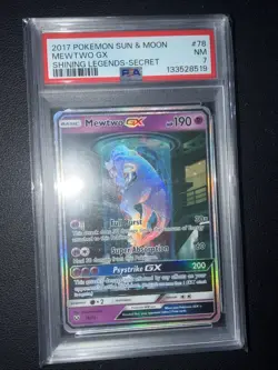Pokemon Mewtwo GX TCG Shining Legends Holo Card 78/73 PSA7 - Image 1