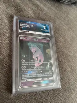 Pokemon Mewtwo GX TCG Shining Legends Holo Card 78/73 PSA7 - Image 2