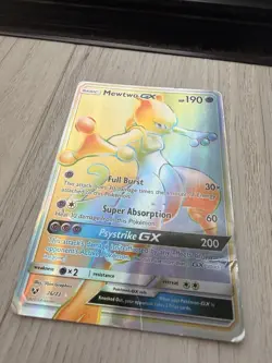 Pokemon Mewtwo GX TCG 76/73 Shining Legends Rainbow Secret Rare Card - Image 2