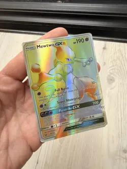Pokemon Mewtwo GX TCG 76/73 Shining Legends Rainbow Secret Rare Card - Image 4