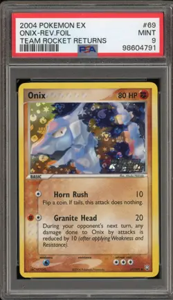 Pokemon Onix EX Team Rocket Returns Reverse Holo #69 PSA 9 Mint - Image 1