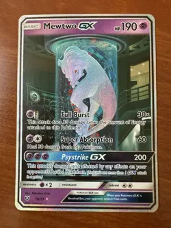 Pokemon Mewtwo GX Full Art Holo TCG Card Shining Legends 78/73 2017 - Image 2