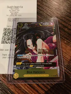 Boa Hancock P-115 Pre Release WINNER Stamp Promo One Piece Card Game English - Image 1