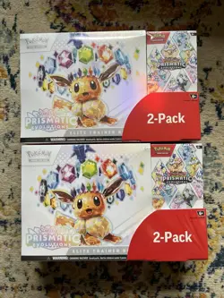 2x Pokemon TCG Prismatic Evolutions ETB with Booster Bundle Costco 2-Pack Sealed - Image 1