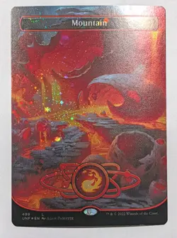 Mountain (489) (Borderless) (Galaxy Foil) Unfinity Foil - MTG - Image 1