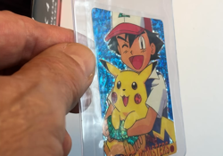 PIKACHU ASH Pokemon Prism Foil Sticker 1999 Holo Japanese Anime Vintage Rare NM - Image 2