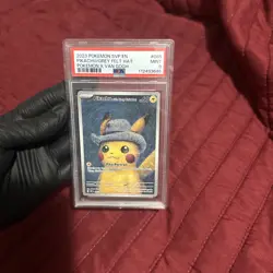2023 POKEMON SVP EN PIKACHU/GREY FELT HAT POKEMON X VAN GOH 9 PSA MINT AUTHENTIC - Image 1