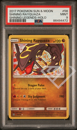 Pokemon Card Shining Rayquaza Holo 56/73 - Shining Legends PSA 9 English - Image 1
