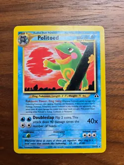Pokemon card Politoed 27/75 Neo Discovery, LP, FREE SHIPPING - Image 1