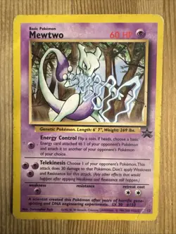 Pokemon TCG Mewtwo Black Star Promo 12 WOTC DMG #2 - Image 1