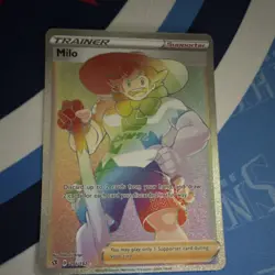 Pokemon Milo Full Art Trainer Supporter 201/192 Secret Rare Holo Rebel Clash - Image 1