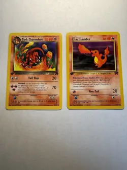 Pokemon TCG 1st Edition Dark Charmander 50/82 Dark Charmeleon 32/82 LP - Image 1