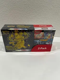 Pokemon Surging Sparks ETB + Booster Bundle 2-Pack Costco Exclsv New Sealed iii - Image 1