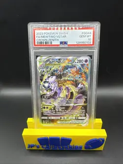 2023 POKEMON SWORD & SHIELD CROWN ZENITH #GG44 FULL ART/MEWTWO VSTAR PSA 10 - Image 1