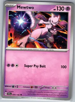 Mewtwo 059/142 Non Holo SV07: Stellar Crown - Pokemon Card - NM - Image 1