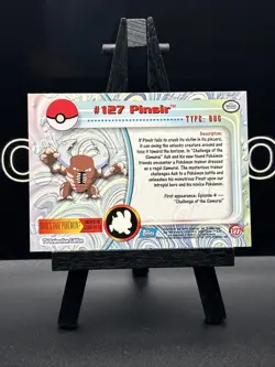 Pinsir #127 1998 Topps Pokemon TV Animation Edition Blue Logo Pokemon Card - Image 5