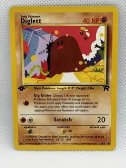 1st Edition Diglett 52/82 - Team Rocket - Pokemon Card - Near Mint (NM) - Image 1