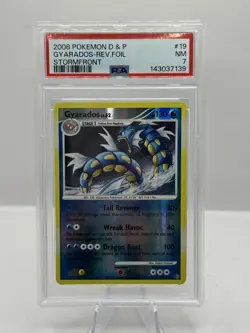 2008 Pokemon D & P #19 Gyarados Reverse Foil Stormfront PSA 7 - Image 1