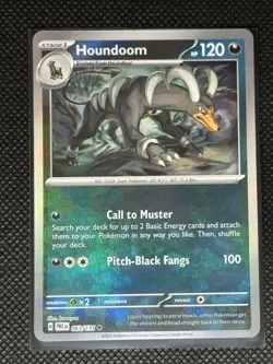 Pokemon TCG Houndoom Prismatic Evolutions 063/131 Textured Pokeball Reverse Holo - Image 1