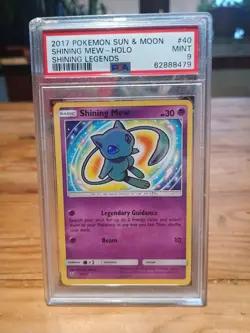 Pokemon TCG Shining Mew #40 Shining Legends PSA 9 MINT Sun&Moon Shiny Mew 40/73 - Image 1