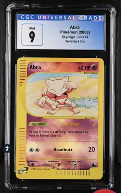 CGC 9 Abra Reverse Holo - 46/144 - Skyridge - Pokemon - Image 1