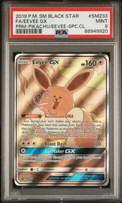 Pokemon Eevee GX 233 PSA 9 Full Art Promo Black Star Ultra Rare Holo - Image 1