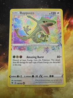 Rayquaza 138/185 - NM - SWSH04: Vivid Voltage - Amazing Rare - Pokemon TCG - Image 3