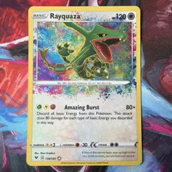 Pokemon TCG Rayquaza 138/185 Amazing Rare Swsh04: Vivid Voltage - Image 1